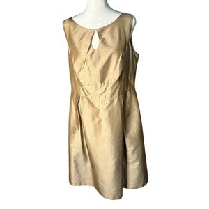 JENNY Yoo Collection 100% Silk Gold Dress Size 16